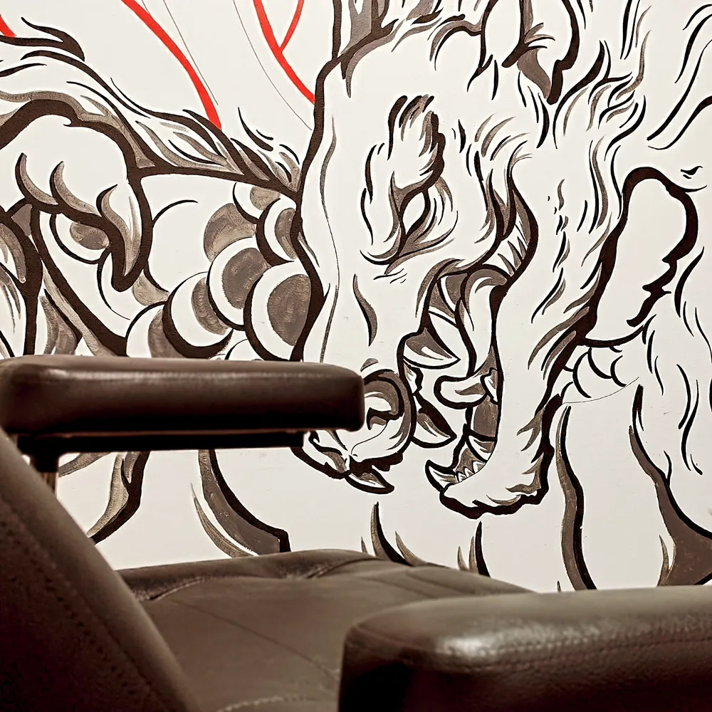 Cabina de Carlos · ESAP Madrid Detalle de la cabina de Carlos en el estudio de tatuajes ESAP de Madrid