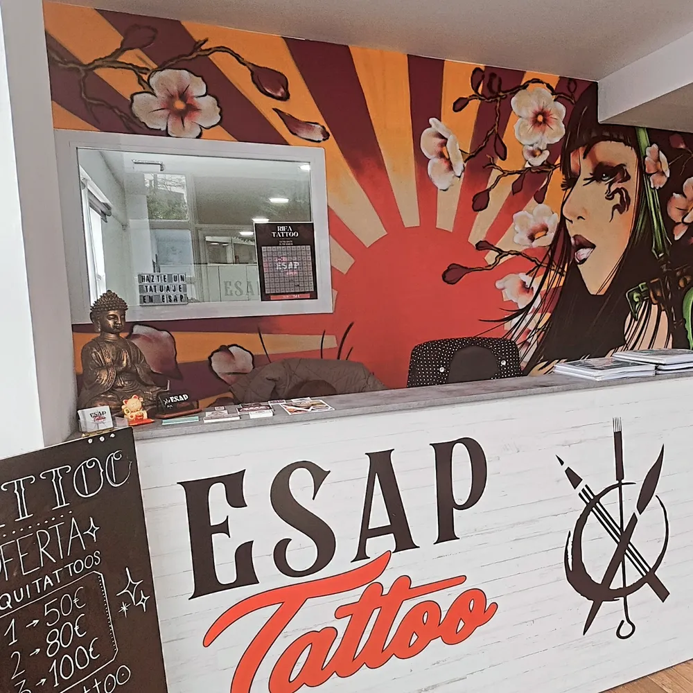 Recepción de ESAP Madrid Recepción del estudio de tatuajes ESAP en Madrid