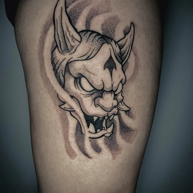 Tatuaje en la pierna hecho en ESAP Madrid