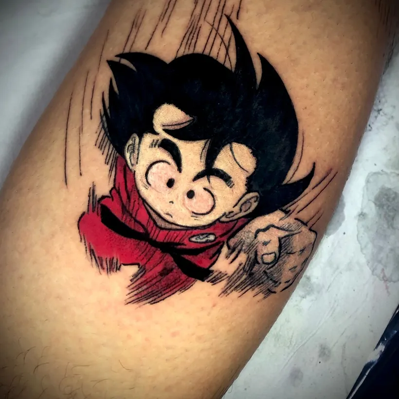 Idea de tatuaje anime de Goku a color, ESAP Madrid Idea de tatuaje anime de Goku a color, ESAP Madrid