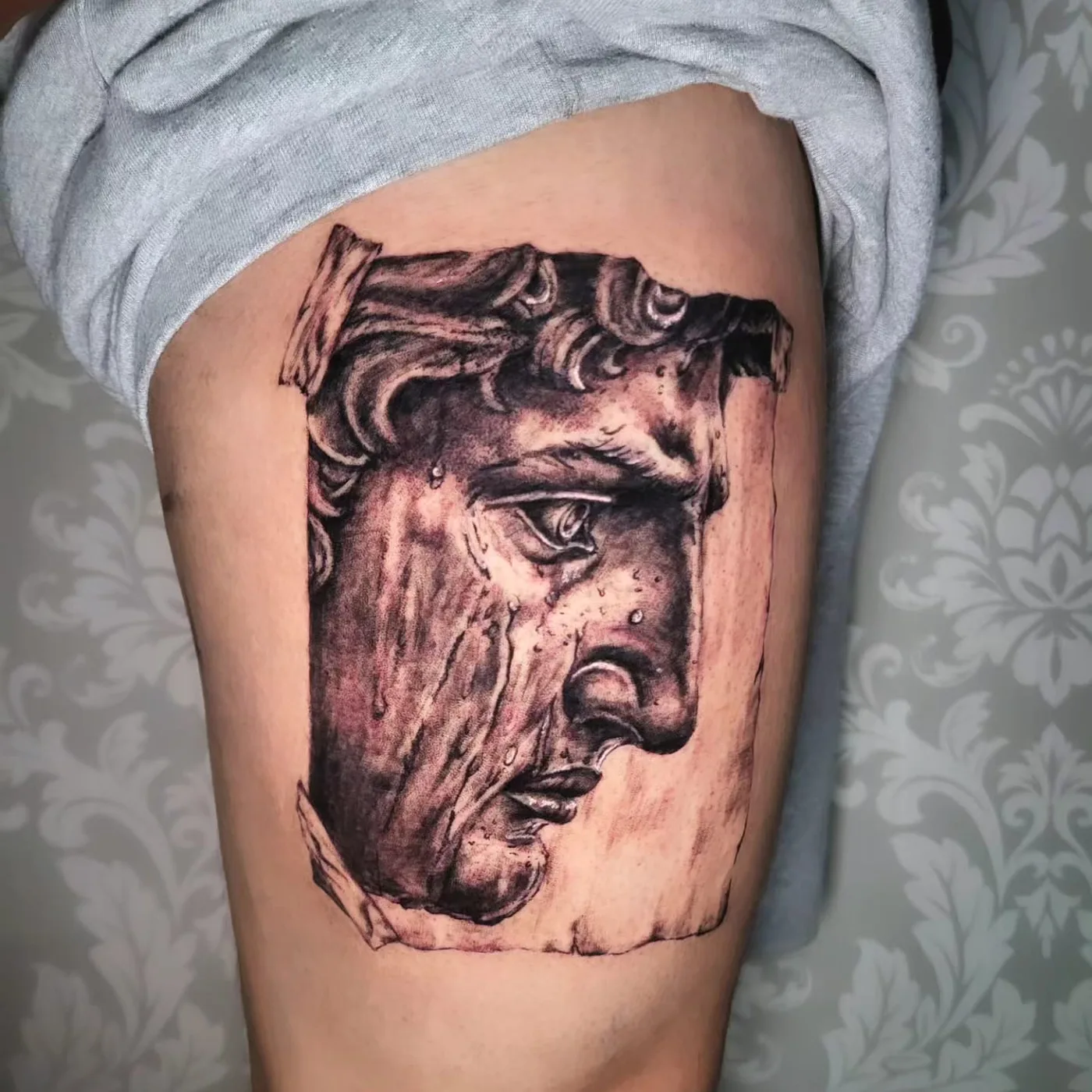 Tatuaje de realismo · ESAP Madrid Tatuaje de realismo, cabeza de David